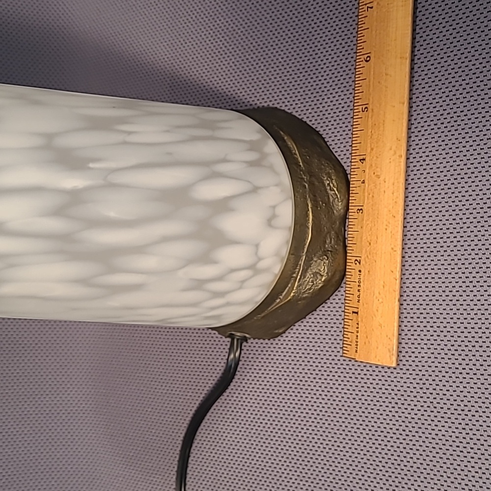 Lighted White Frosted Art Glass Lighthouse With Brass Base - Picture 7 of 12